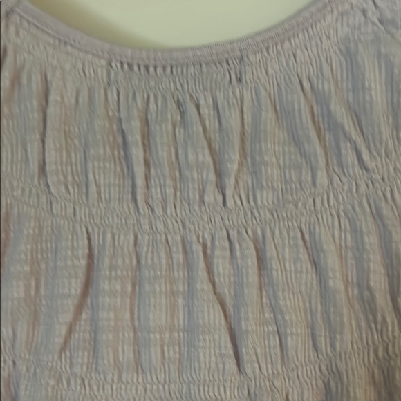 Banana Republic Women's Small Lilac Lavender Tee Shirt Smocked Short Sleeve Top - Picture 4 of 6
